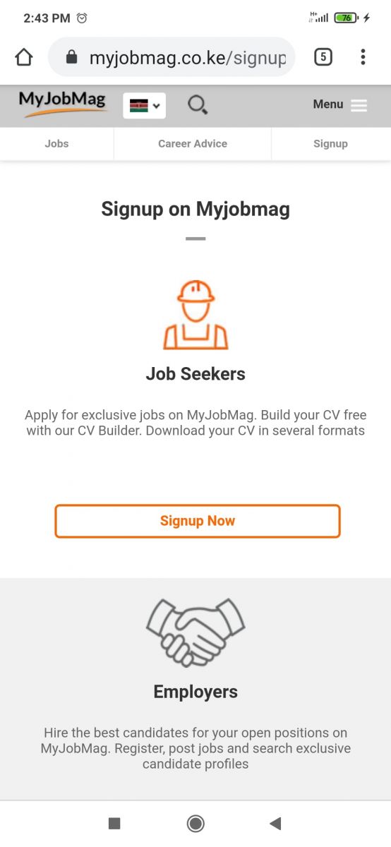 Sign Up As A Job Seeker